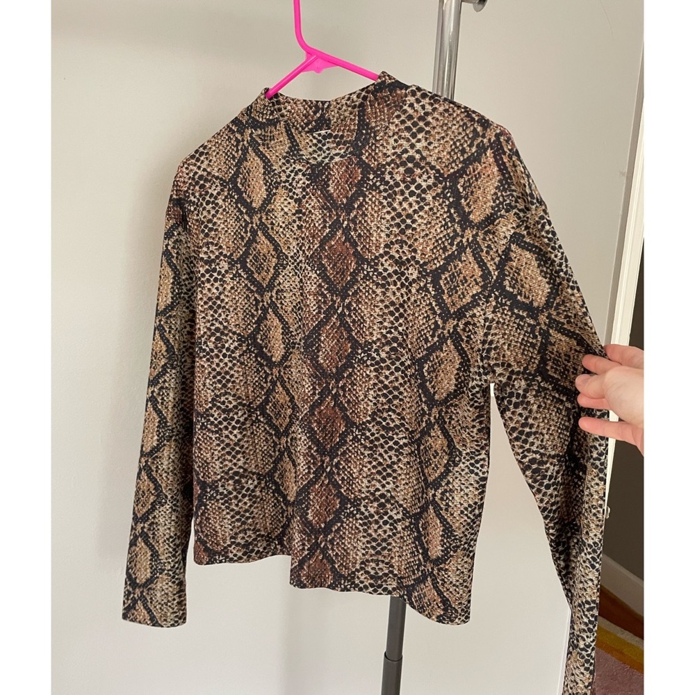 ZARA Trafaluc snakeskin print mockneck shirt. Size S